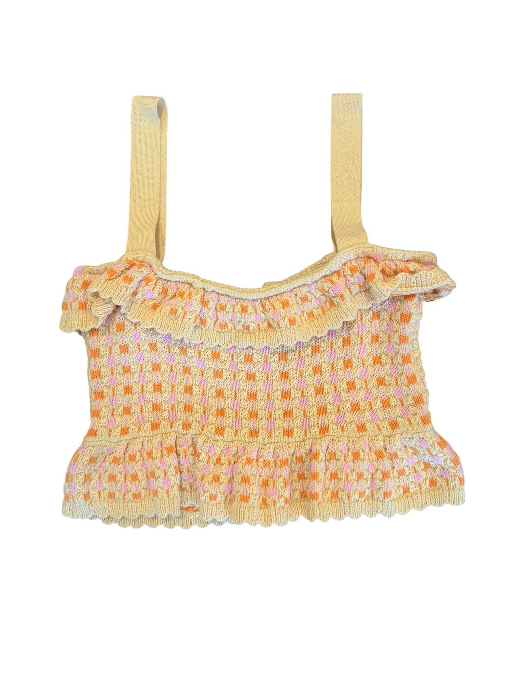 Zara Knit Ruffle Crop Top